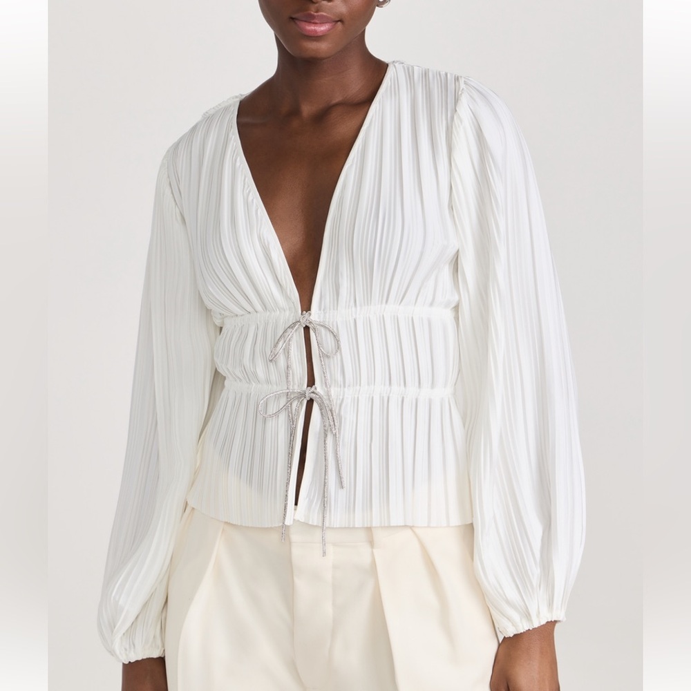 NWT Wayf Payton Tie-Front Blouse - Size L